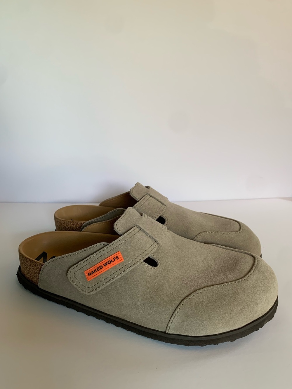 Naked‎ Wolfe Melt Taupe Suede Slip-On Clog Mules Men’s 12